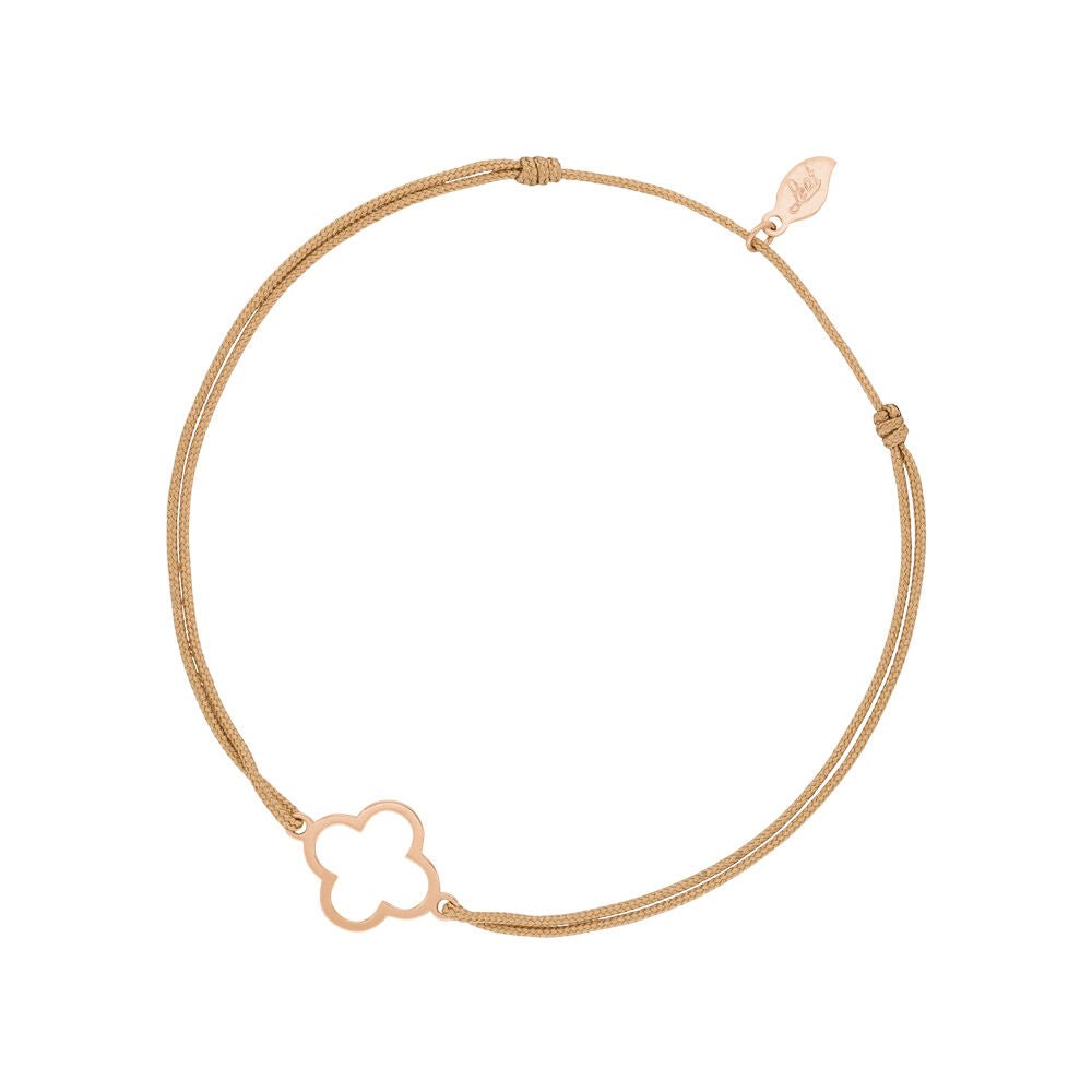 Leaf Jewelery Glücksbändchen 14K (585) Roségold & gelbgold, wahlweise Kleeblatt & Herz - Bitangel RENOVATE & FURNISH HOMES GmbH