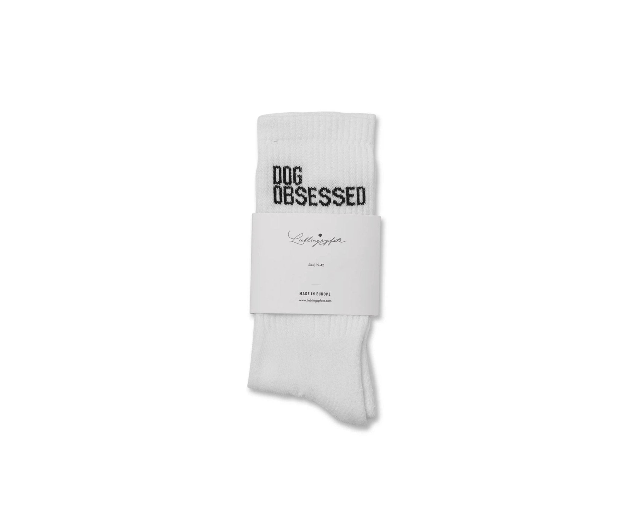 Lieblingspfote wahlweise: DOGLOVER oder DOGOBSESSED Socken in weiß 100% Baumwolle - Bitangel RENOVATE & FURNISH HOMES GmbH