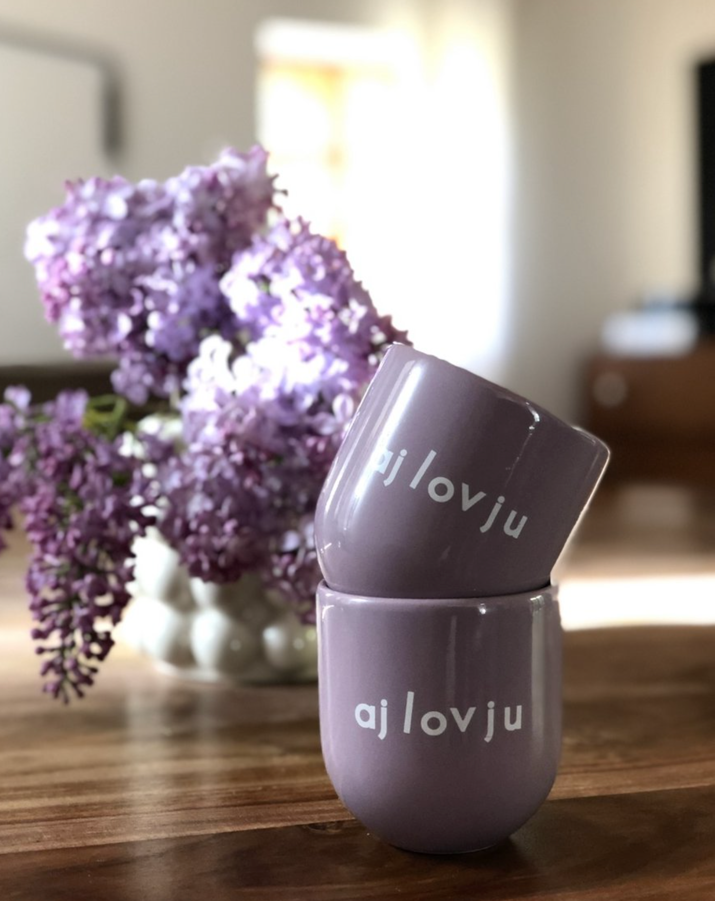 Sisi, house of style Keramik Cup "aj lov ju" lila - BITANGELHOMES