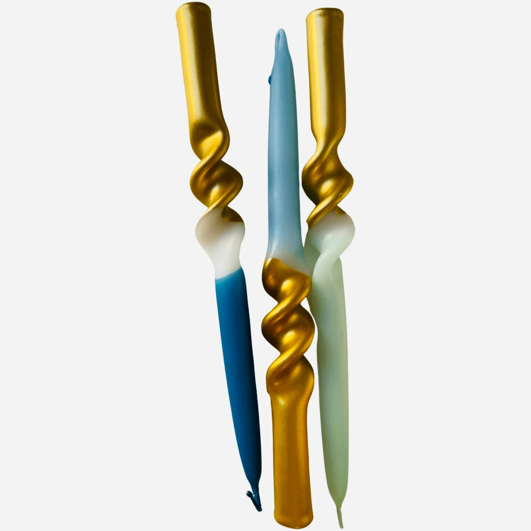 Pink Stories 3er Set Dip Dye Stabkerzen Swirl Elegant Dinner - BITANGELHOMES