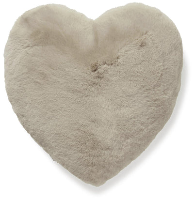 Skinnwille Super weiches Webpelz Herz-Kissen in beige, taube, grau oder weiß/ivory