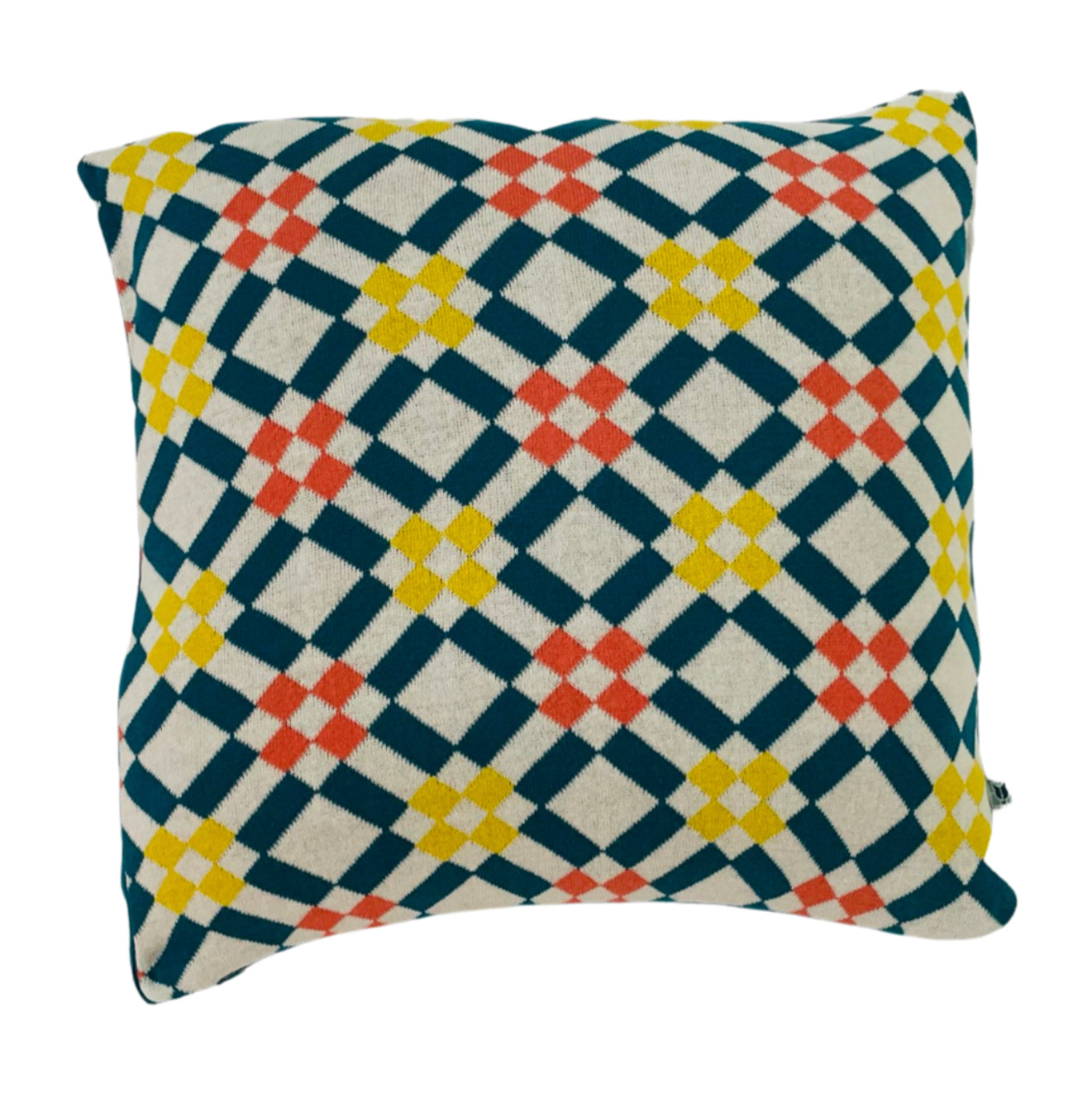 Agatha Porto Mykonos Wendekissen petrol/gelb/koralle/weiss - BITANGELHOMES