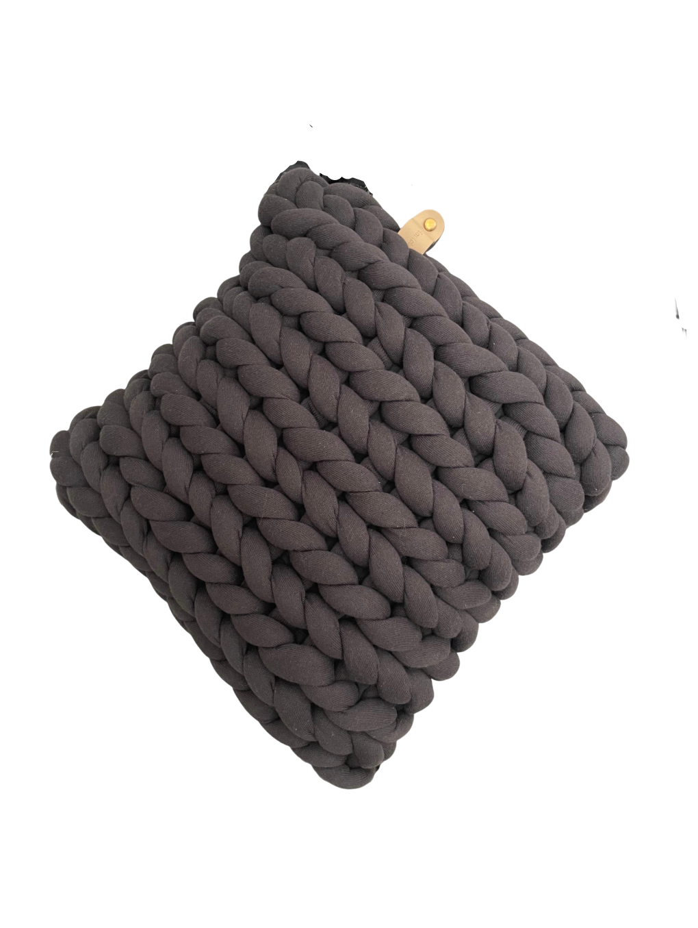 Adorist XXL Grobstrick Kissen aus Baumwolle wahlweise in Hellgrau oder Taube ca. 45x40x10cm inkl. Füllung