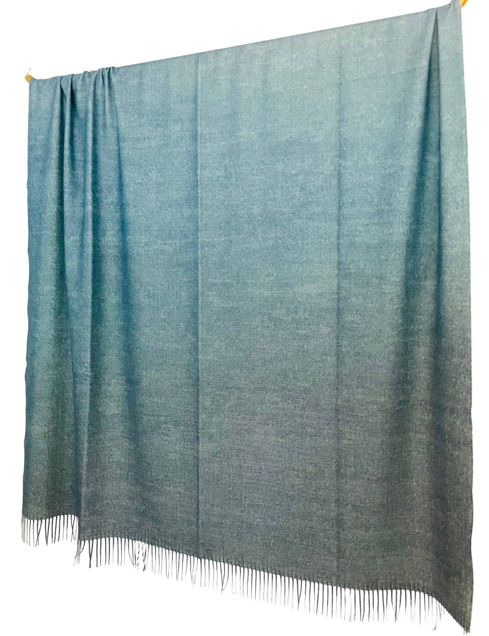 Mantas Ezcaray Spanien Premium Mohair-Wolldecke Ombré Effekt/Farbverlauf petrol - BITANGELHOMES