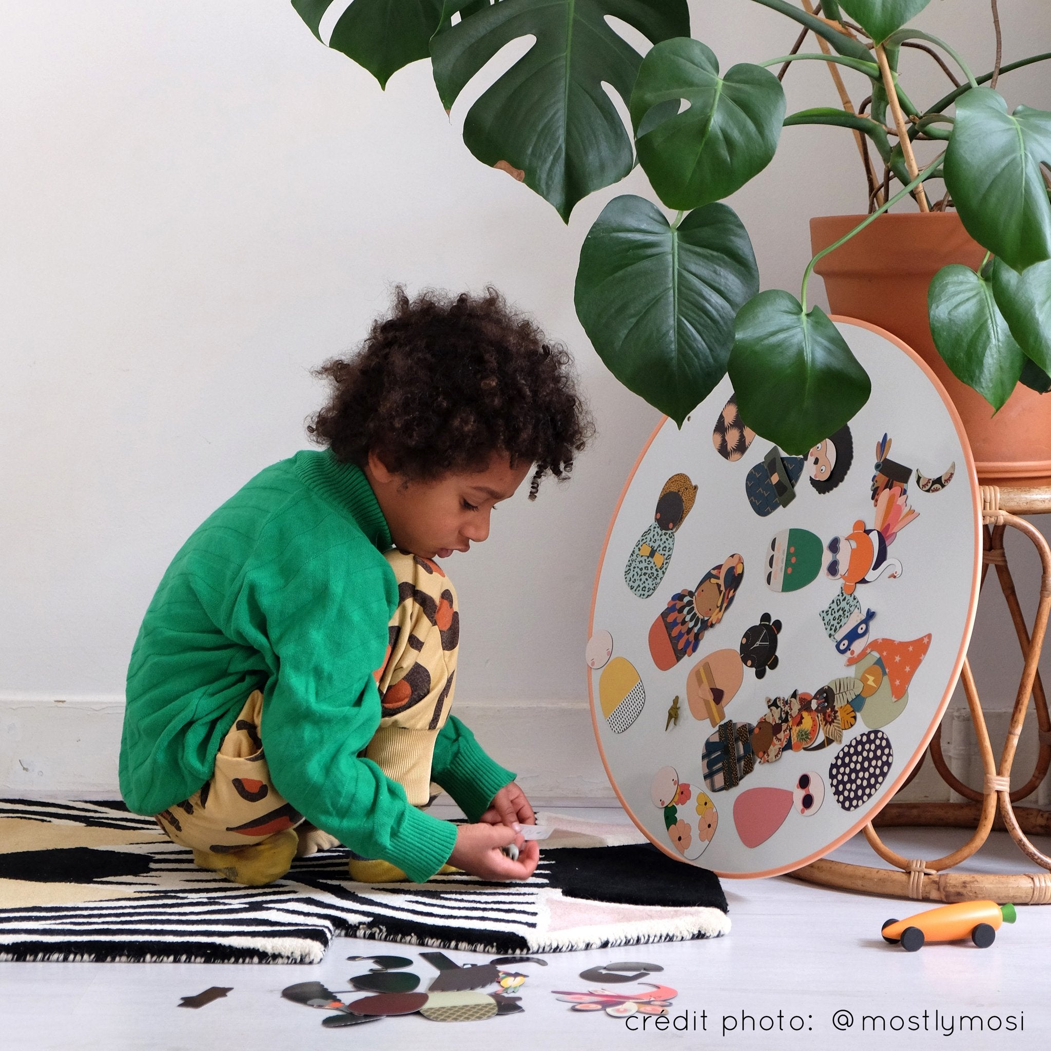 Ma Cabane à Rêves 32 Magnete Puppen, Afrika mit Tierkopfschmuck - BITANGELHOMES