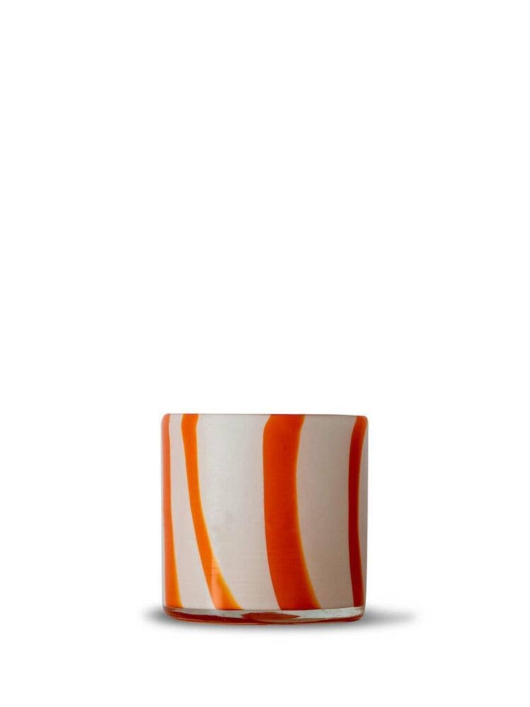 BYON Design Windlicht Calore Curve Orange/weiß