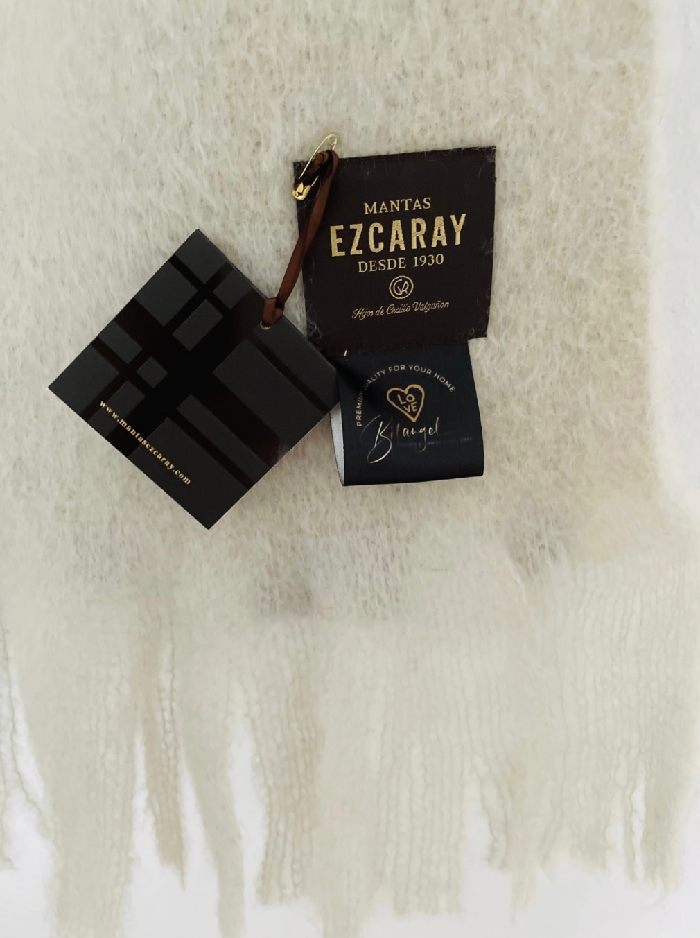 Mantas Ezcaray Spanien Premium Mohair-Wolldecke Color-Block ca. 130x220 cm