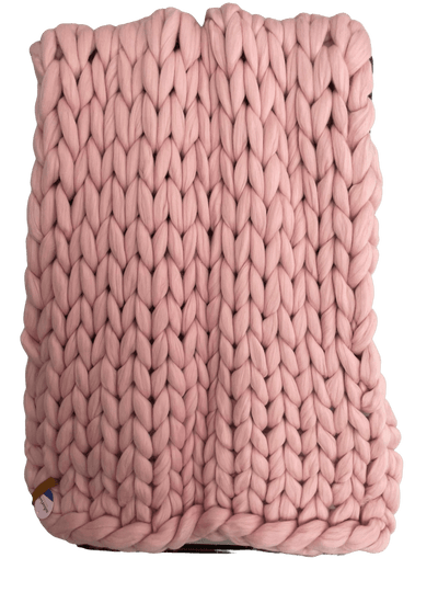 Adorist Merino-Wolldecke Cosima Chunky Knit in rosa wahlweise in 100x150cm & 130x180cm & 3,5 - 3,9kg & 4,3 - 4,7kg - Bitangel RENOVATE & FURNISH HOMES GmbH