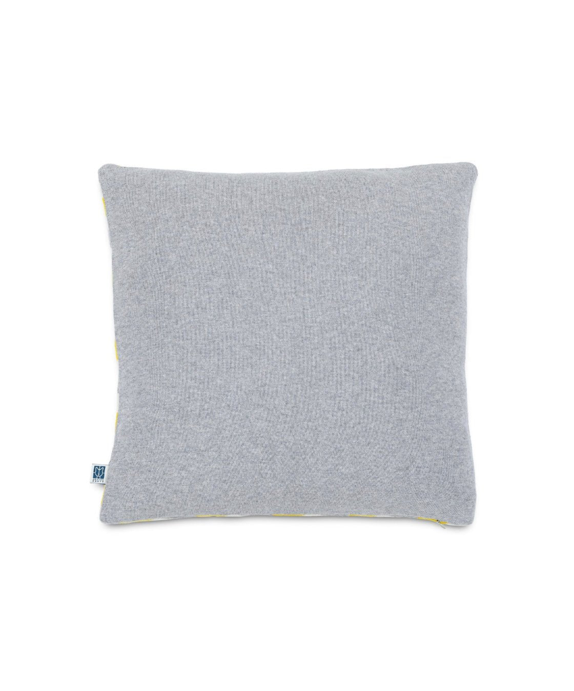 Agatha Porto edles handgestricktes Wendekissen aus Baumwolle wahlweise, bunt mit Blumen oder weiß/gelb mit graphischen Muster inkl. Füllung ca. 50x50 cm - Bitangel RENOVATE & FURNISH HOMES GmbH