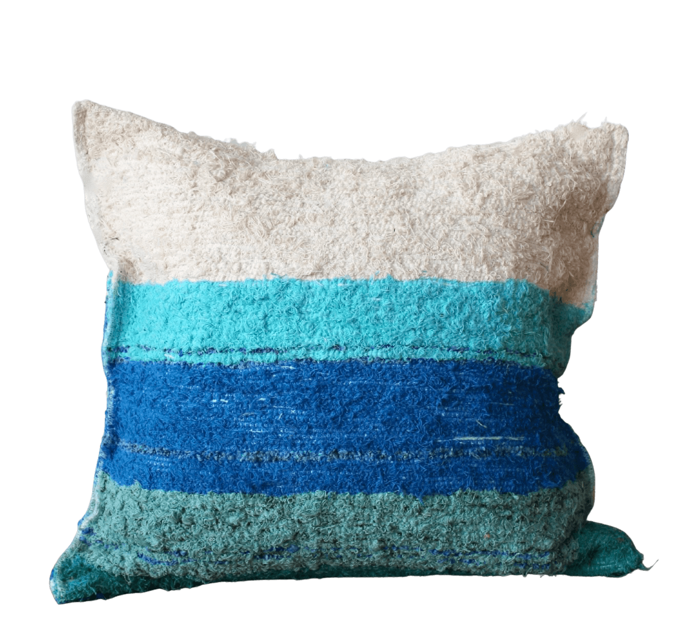 Amour Sud Marbella handgewebtes Kissen inklusive Füllung in blau, türkis, grün & weiß - 50 x 50 cm - Bitangel RENOVATE & FURNISH HOMES GmbH