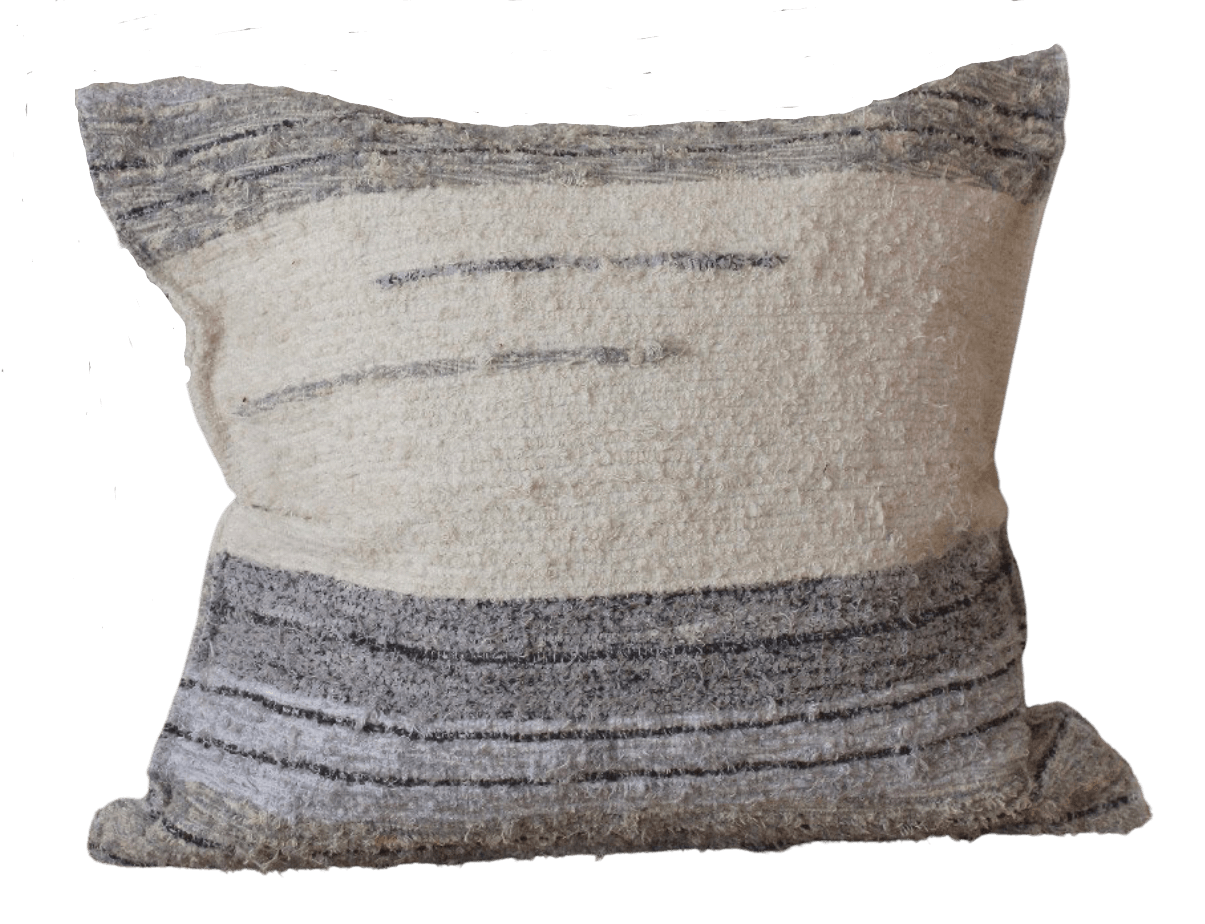 Amour Sud Marbella handgewebtes Kissen inklusive Füllung in grau & weiß - 60 x 60 cm - Bitangel RENOVATE & FURNISH HOMES GmbH