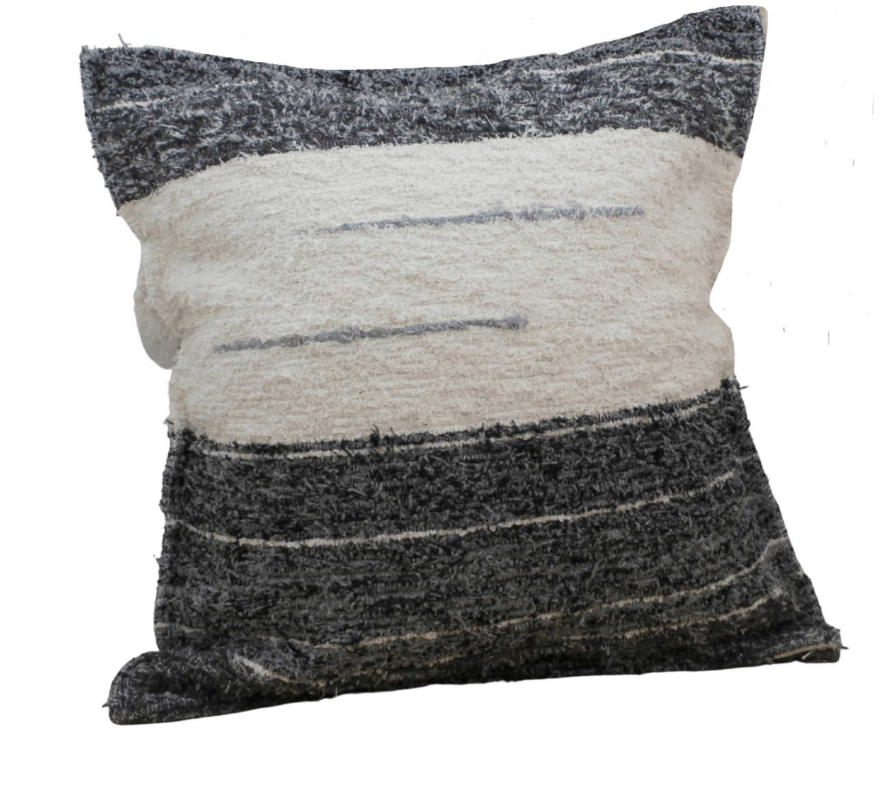 Amour Sud Marbella handgewebtes Kissen inklusive Füllung in weiß & grau - 60 x 60 cm - Bitangel RENOVATE & FURNISH HOMES GmbH