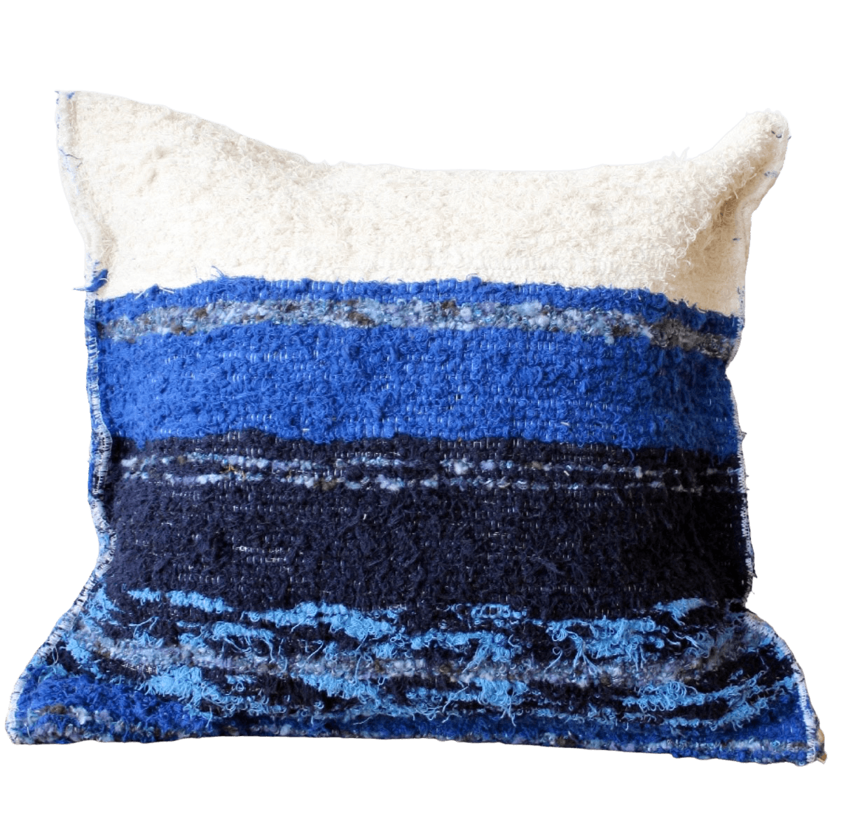 Amour Sud Marbella handgewebtes Kissen Sitzkissen inclusive. Füllung in blau & weiß - 50 x 50 cm - Bitangel RENOVATE & FURNISH HOMES GmbH