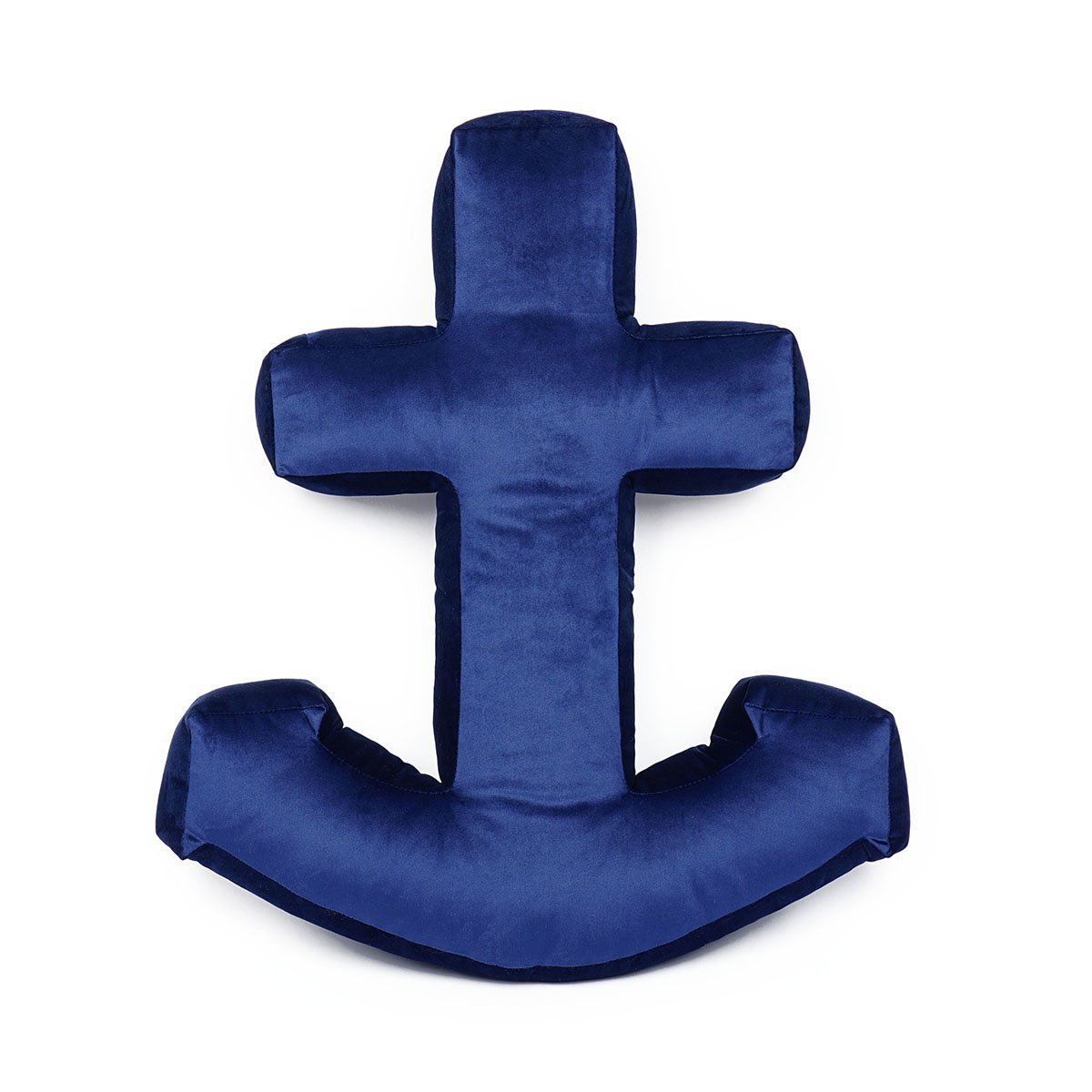 Bettys Home Samtkissen Anker Navy blau mit antiallergenen Fasern ca. 54x2x44x2cm - Bitangel RENOVATE & FURNISH HOMES GmbH