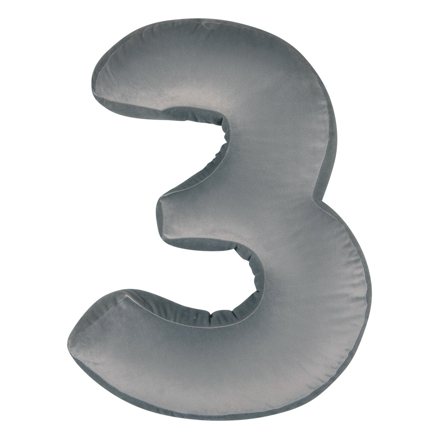 Bettys Home Samtkissen verschiedene Zahlen in grau, mit antiallergenen Fasern ca. 54x2x44x2cm - Bitangel RENOVATE & FURNISH HOMES GmbH