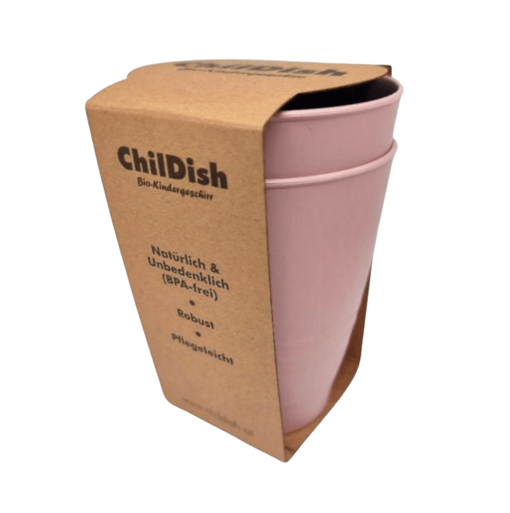 ChilDish Bio-Becher-Set wahlweise in altrosa oder grau - 0,25l - aus nachwachsenden Rohstoffen/Zuckerrohrin 100% schadstoff-frei. - Bitangel RENOVATE & FURNISH HOMES GmbH