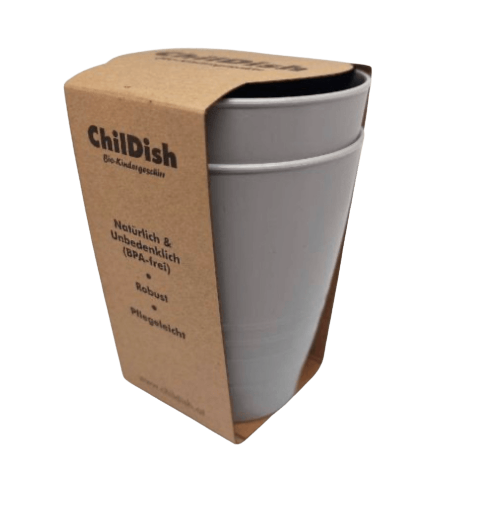 ChilDish Bio-Becher-Set wahlweise in altrosa oder grau - 0,25l - aus nachwachsenden Rohstoffen/Zuckerrohrin 100% schadstoff-frei. - Bitangel RENOVATE & FURNISH HOMES GmbH