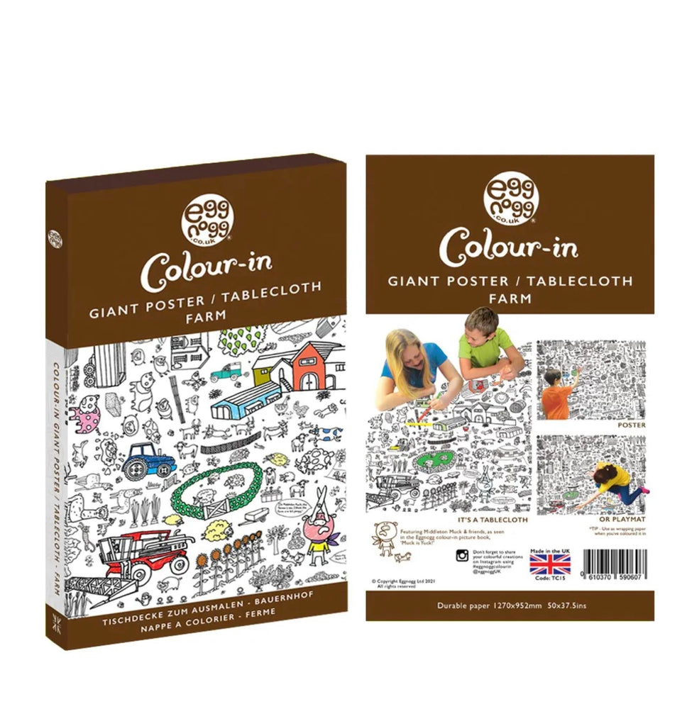 Eggnogg England England Malbuch in Poster Format wahlweise: Farm, Geheimer Garten, Tiere ca. 1270mmx950mm strapazierfähigem, FSC-zertifiziertem Papier - Bitangel RENOVATE & FURNISH HOMES GmbH
