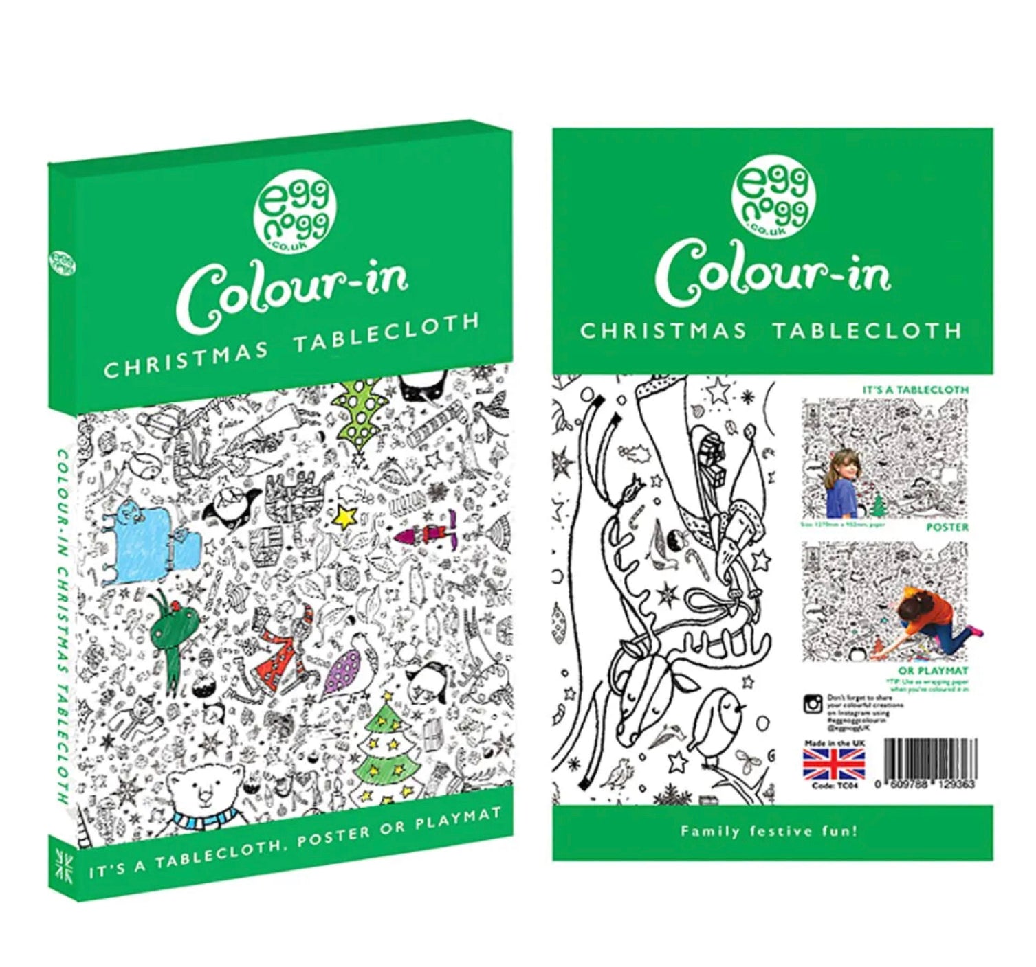 Eggnogg London Christmas/Weihnachten Ausmal-Tischdecke ca. 1270mmx950mm aus FSC-zertifiziertem Papier - Bitangel RENOVATE & FURNISH HOMES GmbH