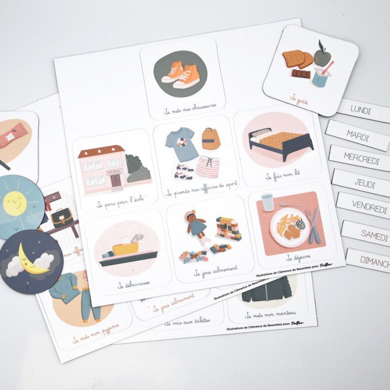 Ferflex Magnet-Set Morgen, Abend Rituale & Wochenmagnete auf französisch 36 Stück - Bitangel RENOVATE & FURNISH HOMES GmbH