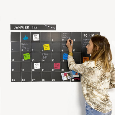 Ferflex Soft-Magnettafel Monatsplaner-Set ca. H67xB25cm mit 179 Magneten, Haftnotizen, Filzstift zum auf & abziehen an der Wand - Bitangel RENOVATE & FURNISH HOMES GmbH