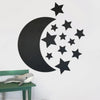 Ferflex Soft-Magnettafel Mond ca. B58xH82,9 cm mit 11 Sternen & 76 Magneten in Schwarz zum auf & abziehen an der Wand - Bitangel RENOVATE & FURNISH HOMES GmbH