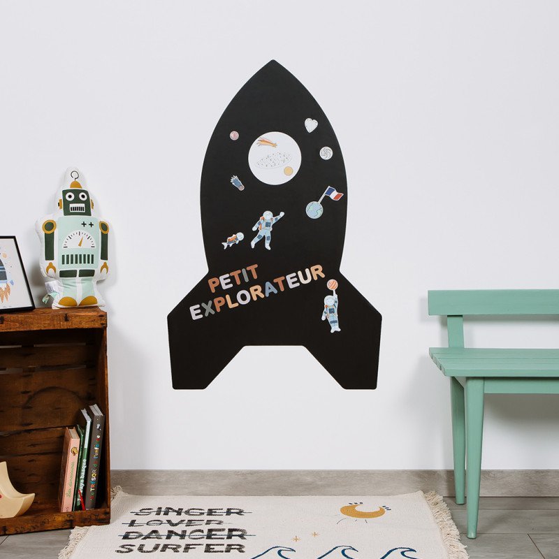 Ferflex Soft-Magnettafel Rakete in Schwarz ca.107,5x60 cm mit 77 Magneten auf & abziehen an der Wand - Bitangel RENOVATE & FURNISH HOMES GmbH
