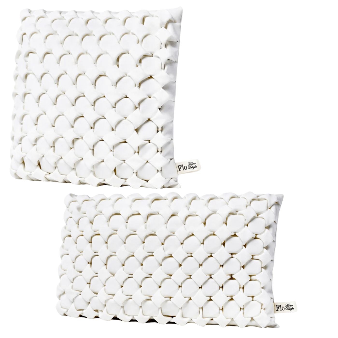 Flo Home Delight Neosmock-Kissen in Weiß/Rose’ aus Neopren, wahlweise in ca. 40x40x5cm oder 30x50x5cm - Bitangel RENOVATE & FURNISH HOMES GmbH