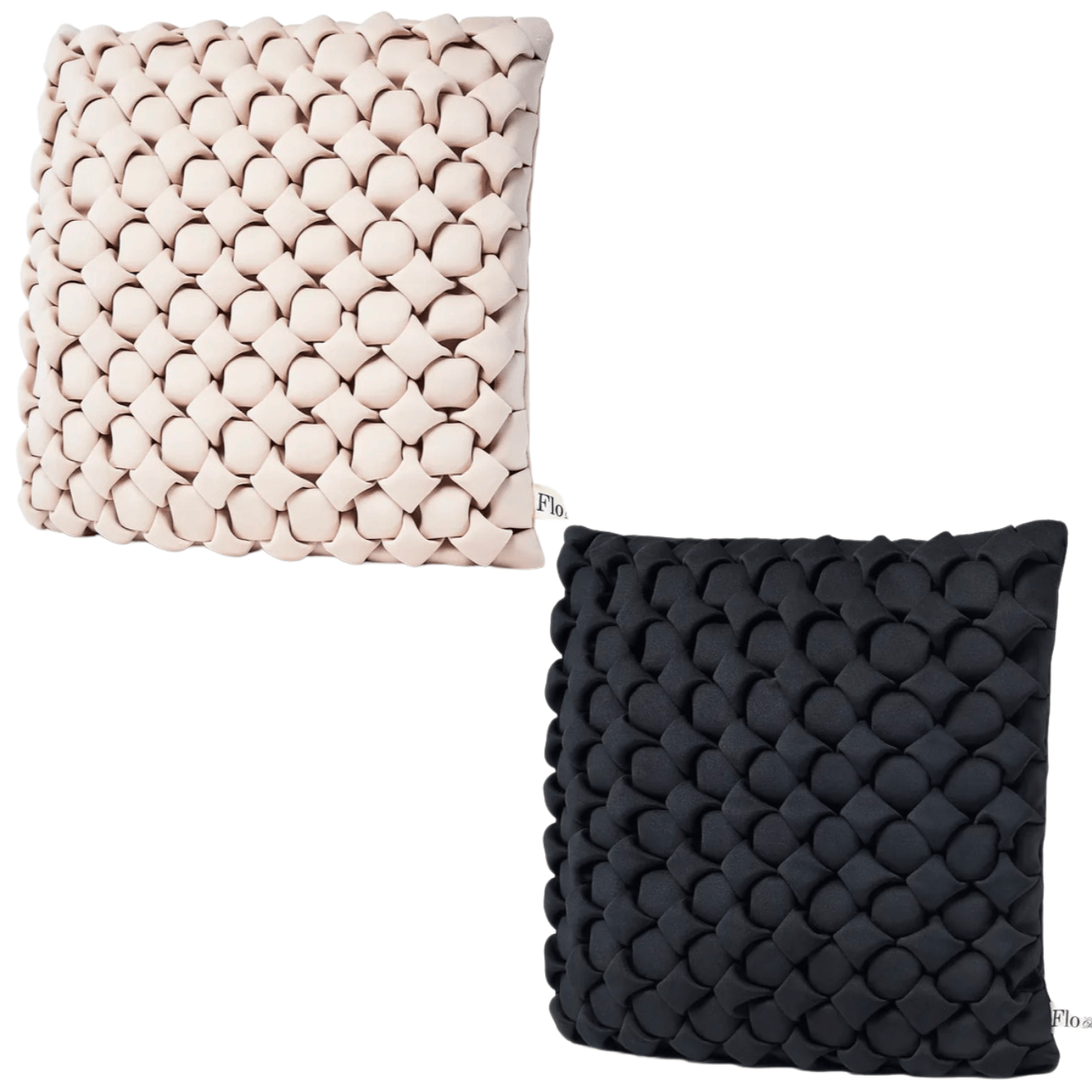 Flo Home Delight Neosmock-Kissen wahlweise in Crem oder Schwarz, aus Neopren ca. 40x40x5cm - Bitangel RENOVATE & FURNISH HOMES GmbH