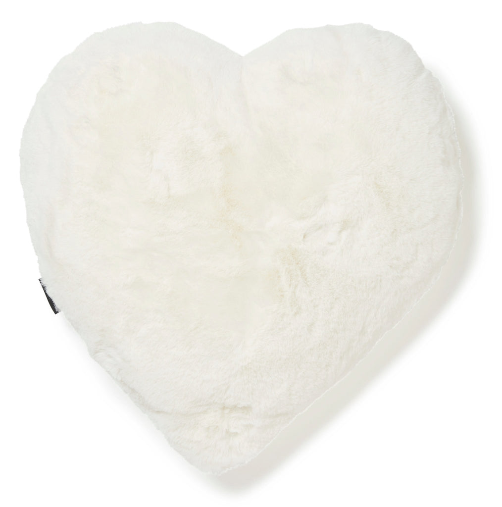 Fluffig Herz Kissen aus Kunstpelz, wahlweise in Beige, Taube, Grau, Ivory ca. 45x45cm inkl. Füllung - Bitangel RENOVATE & FURNISH HOMES GmbH