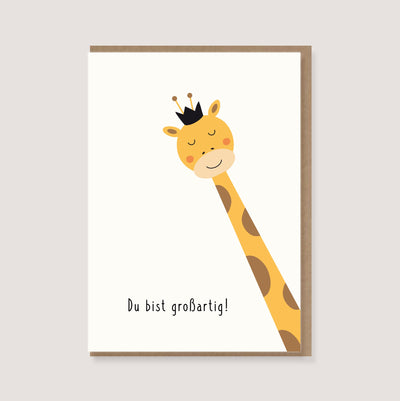 Geschenkkarte mit Umschlag - "Giraffe - Du bist großartig" - Bitangel RENOVATE & FURNISH HOMES GmbH