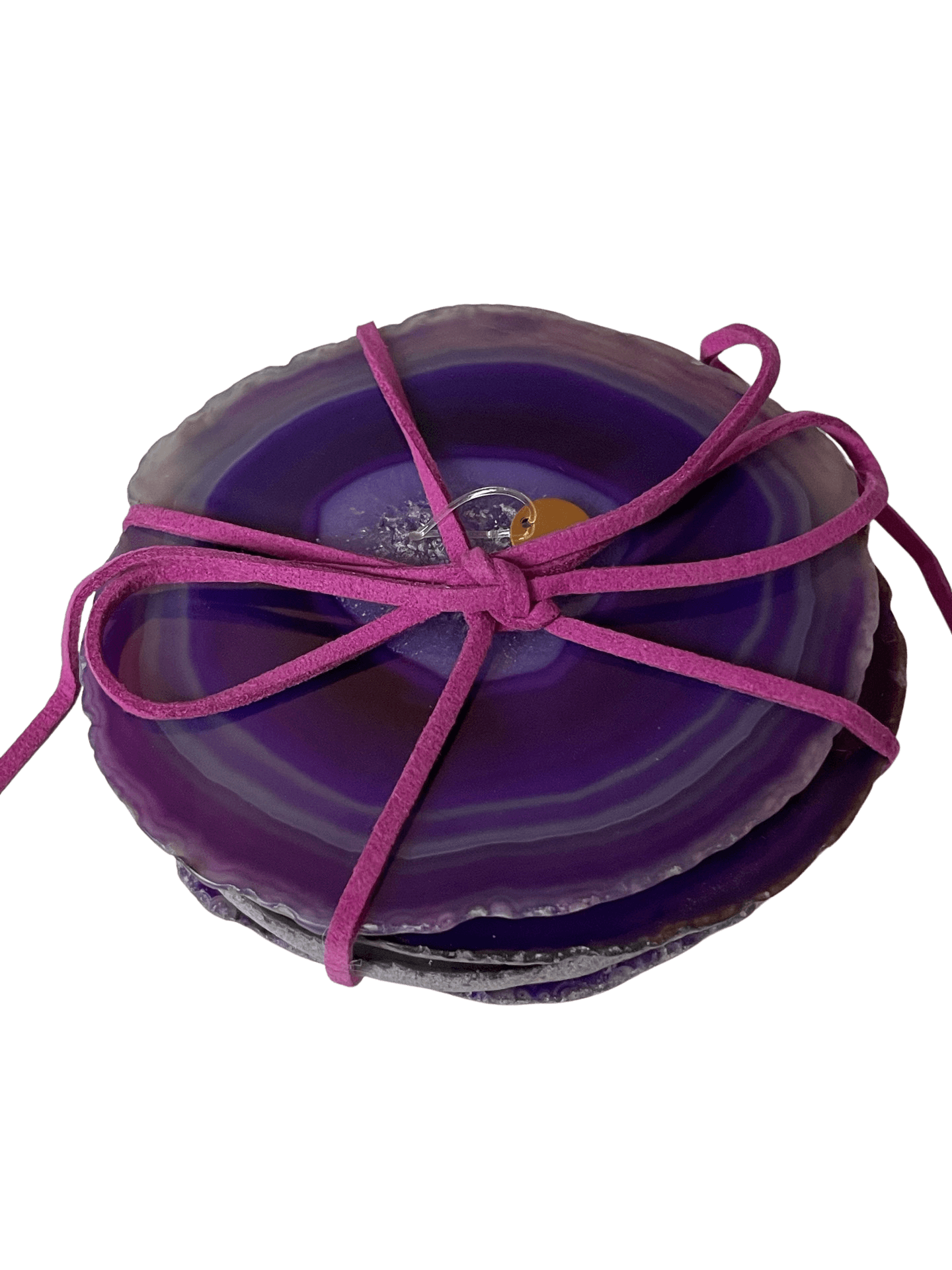 Home Jewels Untersetzer aus Achat je 4 Stück im Set, wahlweise in Brauntönen oder eingefärbt in Blau/Grün/Pink/Lila/Türkis, Durchmesser liegt zwischen ca. 8 & 11 cm - Bitangel RENOVATE & FURNISH HOMES GmbH