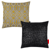 Home Junky wahlweise gewebtes Kissen Agnes ca. L50xB50xH15cm oder Schwarzes Kissen aus hochwertiger Pailetten-Stoff ca. L50xB50xH15cm inkl. Füllung - Bitangel RENOVATE & FURNISH HOMES GmbH