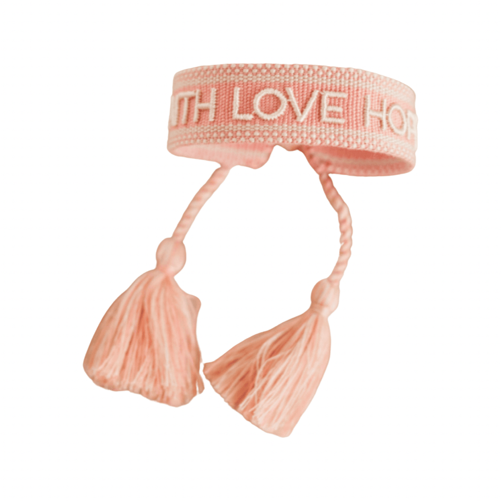 Josemma feinstes gewebtes Baumwoll-Armband wahlweise ,,C'est la vie‘‘ oder ‚,FAITH LOVE HOPE’‘ 15,5-23,5cm Umfang 1,9cm Breite - Bitangel RENOVATE & FURNISH HOMES GmbH