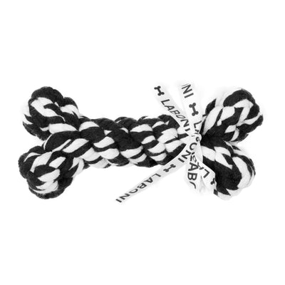 Laboni Hunde & Katzen Seilspielzeug Bonnie Bone - schwarz & weiß 15x7x4 cm aus reiner Baumwolle - Bitangel RENOVATE & FURNISH HOMES GmbH