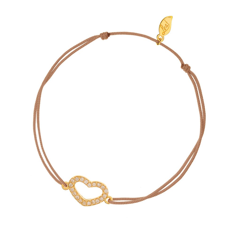 Leaf Jewelery Armbänder 18K gelbgold vergoldet mit Zirkonia, wahlweise Stern, Kleeblatt, Herz - Bitangel RENOVATE & FURNISH HOMES GmbH