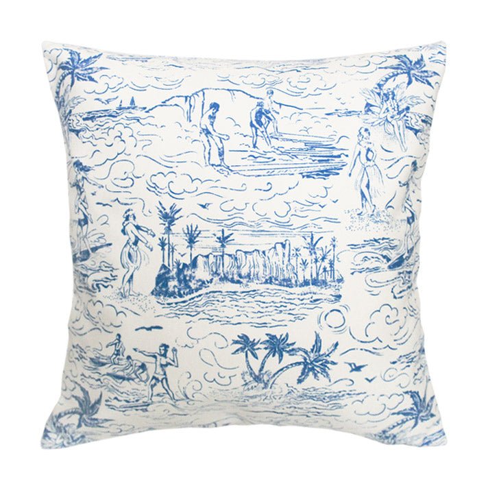 Leconte-Heritage In-Outdoor Kissen Catch a wave Surfer Feeling blau ca. 40x40cm - Bitangel RENOVATE & FURNISH HOMES GmbH