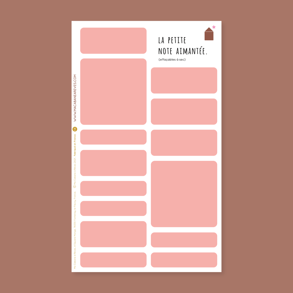 Ma Cabane à Rêves 14 Magnete Notizen für Wochenplaner in 3 verschiedenen Farben: rosa, grün-nude-khaki, flieder-nude-khaki - Bitangel RENOVATE & FURNISH HOMES GmbH