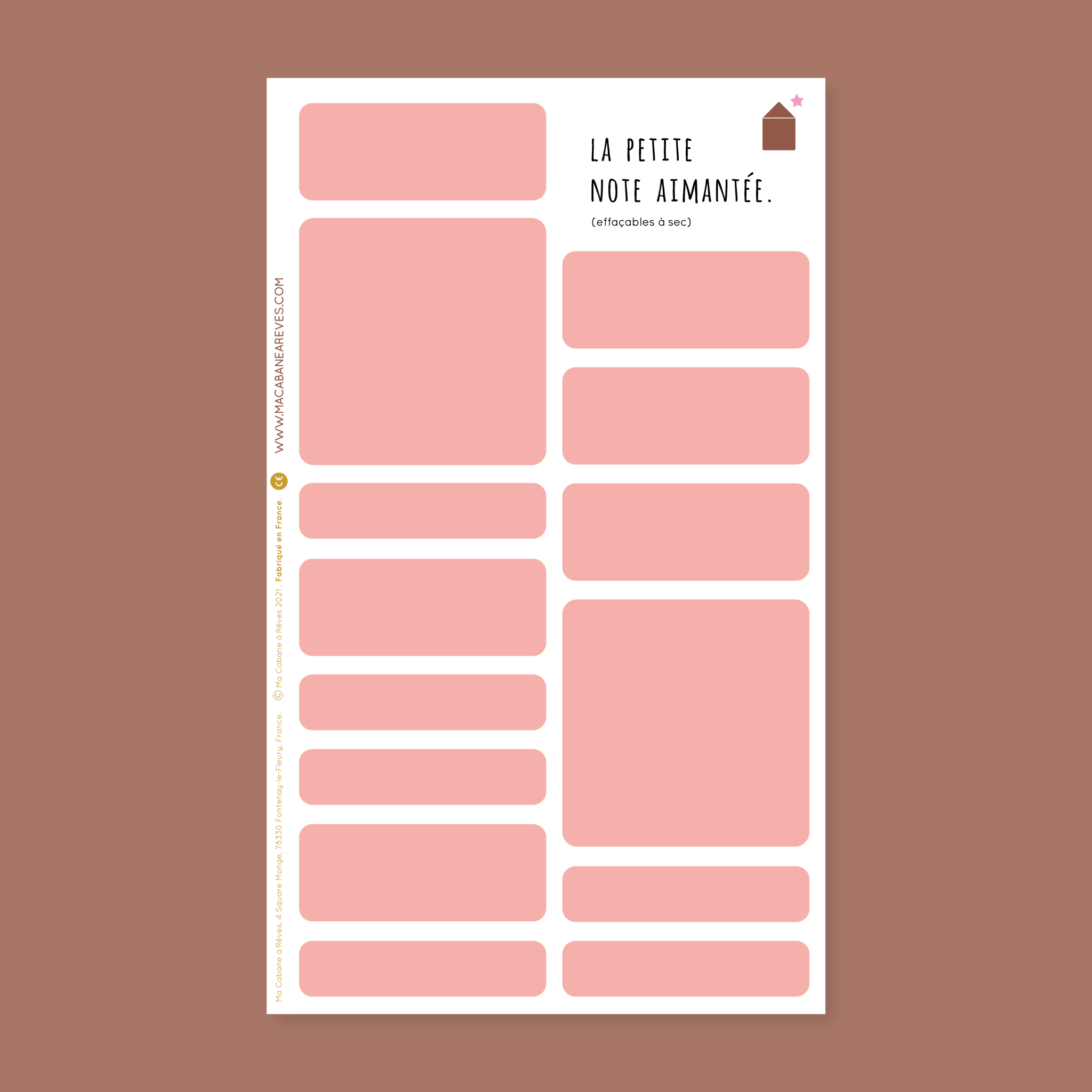 Ma Cabane à Rêves 14 Magnete Notizen für Wochenplaner in 3 verschiedenen Farben: rosa, grün-nude-khaki, flieder-nude-khaki - Bitangel RENOVATE & FURNISH HOMES GmbH