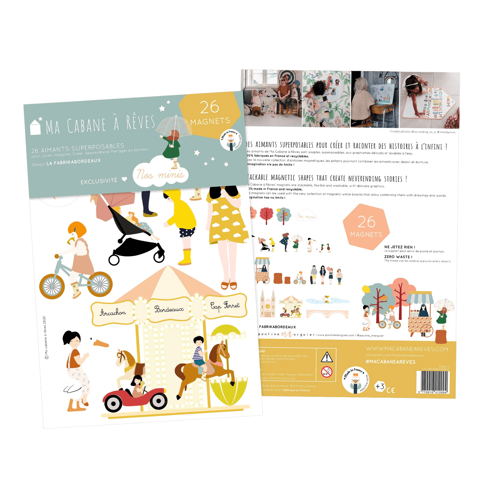 Ma Cabane à Rêves 26 Magnete - Bordeaux - Frankreich - Pädagogisches Magnetspiel - Bitangel RENOVATE & FURNISH HOMES GmbH
