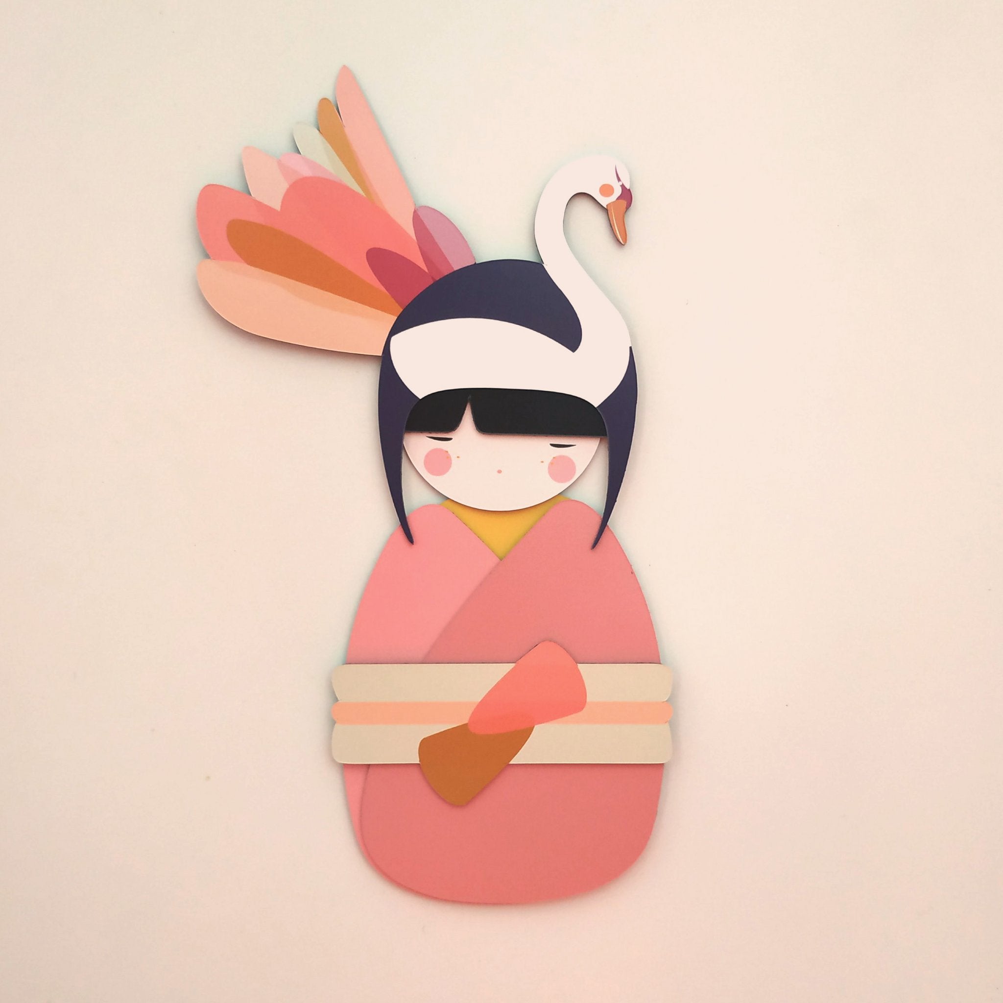 Ma Cabane à Rêves 30 Magnete La Fabrikapoupées Puppen, Asien mit einem Tierkopfschmuck, Vögel - Bitangel RENOVATE & FURNISH HOMES GmbH