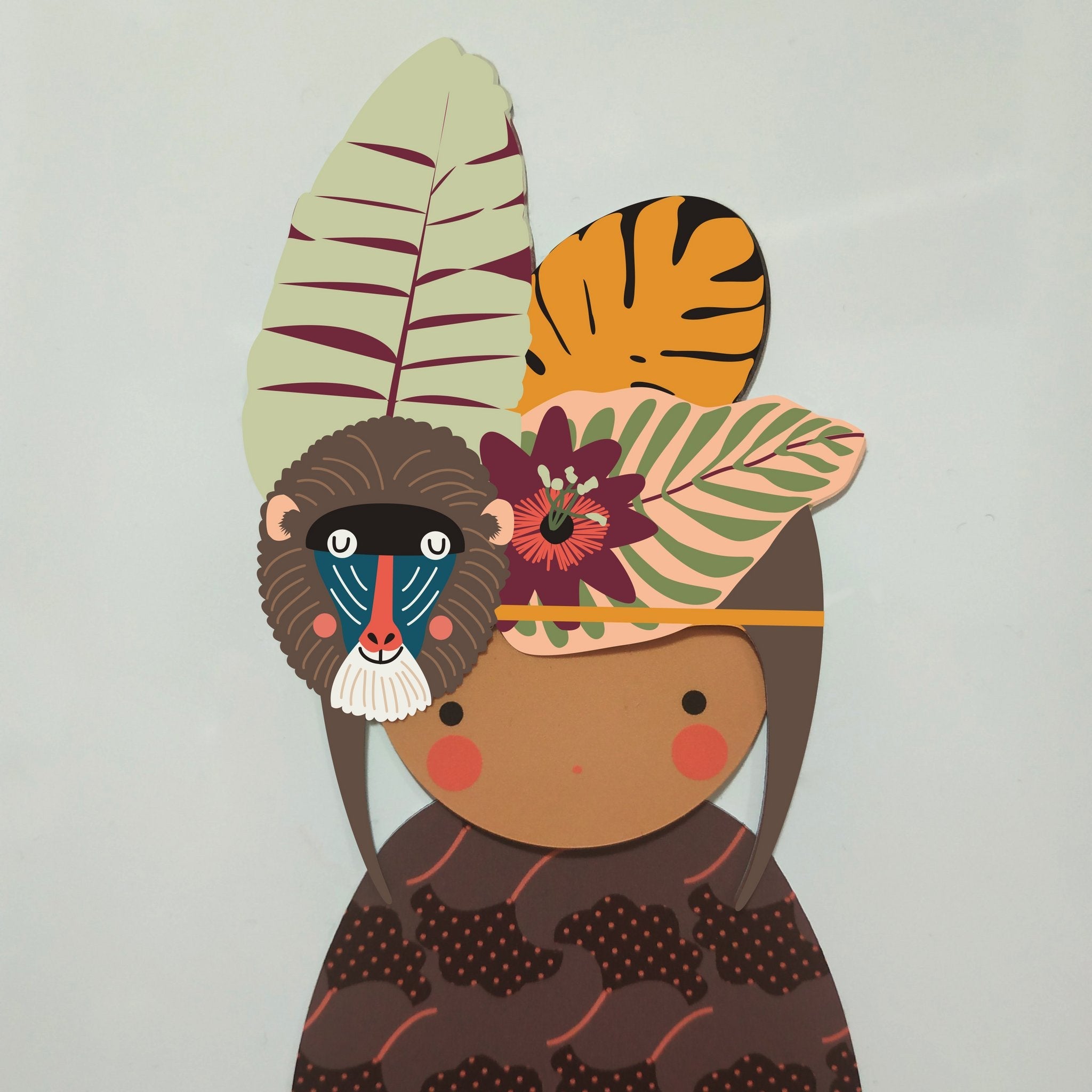 Ma Cabane à Rêves 32 Magnete La Fabrikapoupées Puppen, Afrika mit Tierkopfschmuck - Bitangel RENOVATE & FURNISH HOMES GmbH