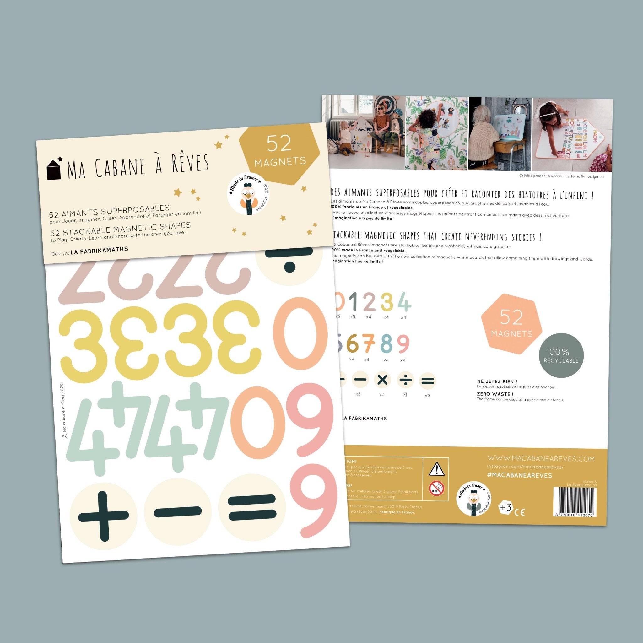 Ma Cabane à Rêves Magnete 52 Stück La Fabrikamaths alle Zahlen & Zeichen Mathematik - Bitangel RENOVATE & FURNISH HOMES GmbH