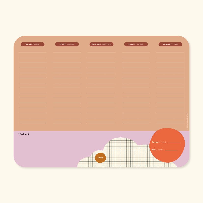 Ma Cabane à Rêves Magnettafel Wochenplaner nuage in 3 verschiedenen Farben: rosa, blau, weiß 39x29cm - Bitangel RENOVATE & FURNISH HOMES GmbH