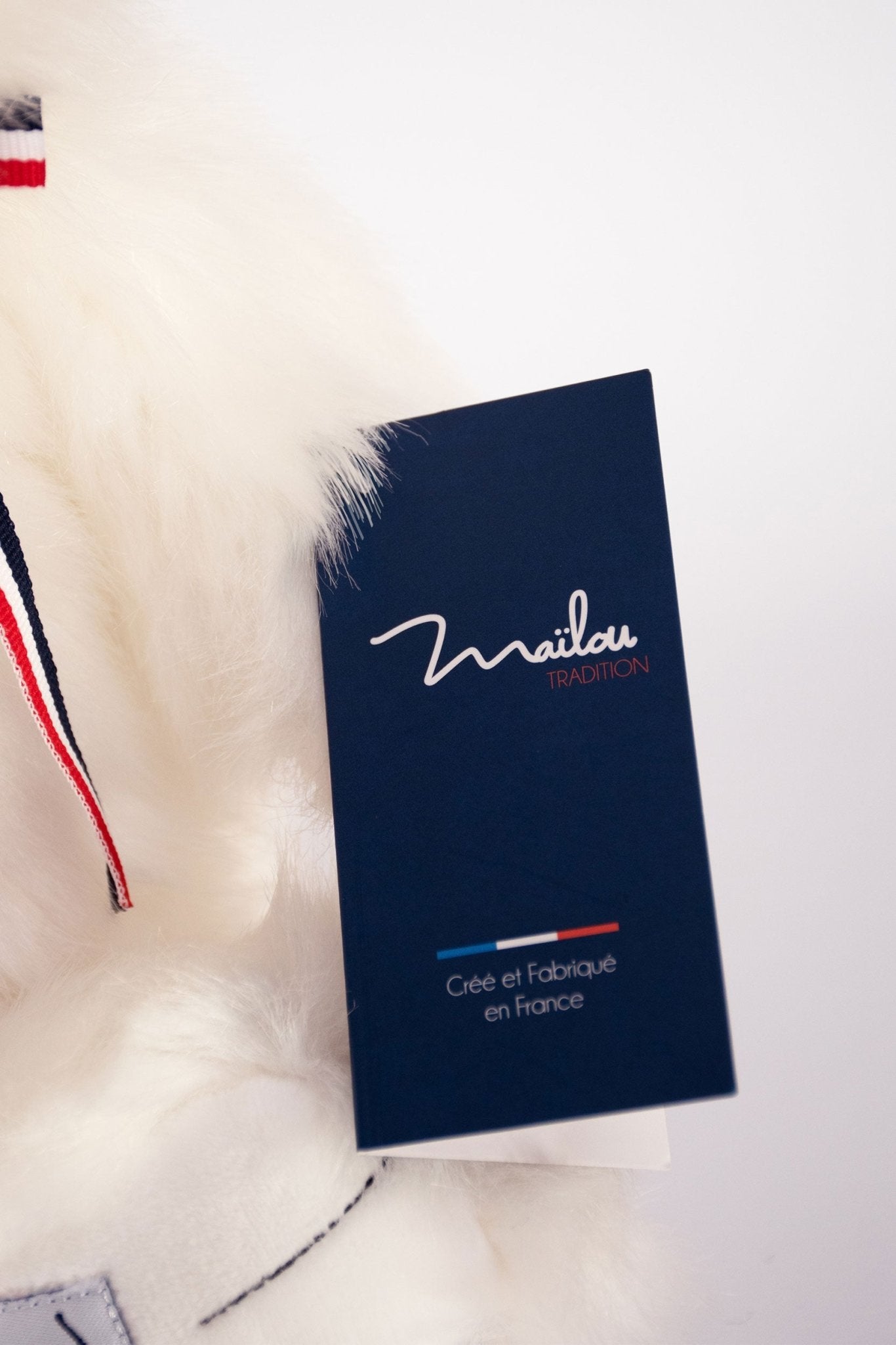 Maïlou Tradition handgemachter Plüschbär wahlweise in ca. 35cm, 50cm und 65cm L'OURS FRANCAIS weiss - Bitangel RENOVATE & FURNISH HOMES GmbH