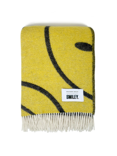 Maison Deux Smiley®-Decke gelb aus neuseeländischer Wolle ca. 130x200cm - Bitangel RENOVATE & FURNISH HOMES GmbH