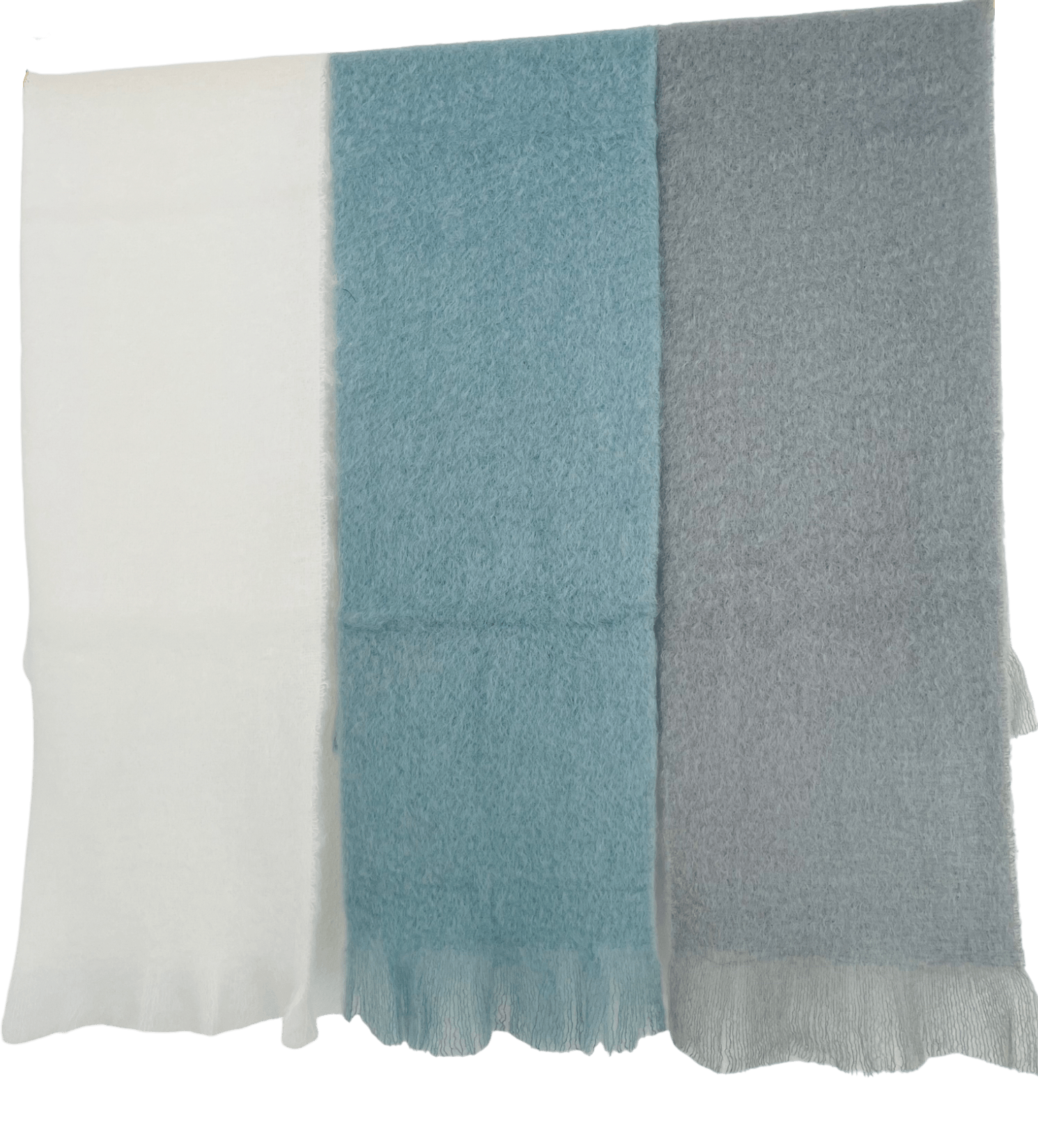 Mantas Ezcaray Spanien Premium Mohair-Schal wahlweise in den Farben Crem, helles Türkis & mittel Grau Ca. 35x170cm - Bitangel RENOVATE & FURNISH HOMES GmbH