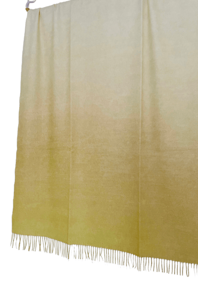 Mantas Ezcaray Spanien Premium Mohair-Wolldecke Ombré Effekt/Farbverlauf, in Sunlight, in Gelb/Off-White 130x200 cm, 310gr/m2 - Bitangel RENOVATE & FURNISH HOMES GmbH