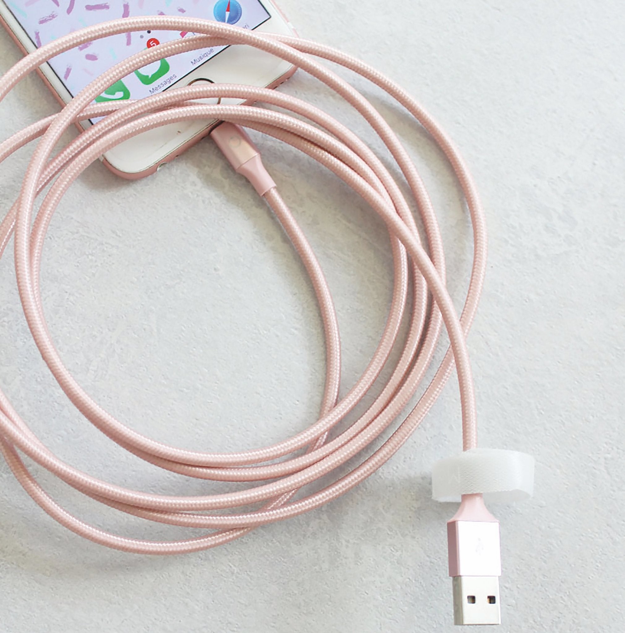 Mobility on board Lightning MFI-Ladekabel in blitzrosa/gold 2m - Bitangel RENOVATE & FURNISH HOMES GmbH