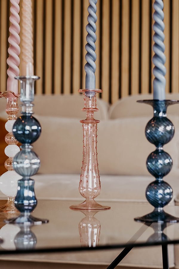 Moonlight Copenhagen Kerzenhalter Sky wahlweise in rosa/gelb, clear ca. 30x9,5cm mundgeblasen - Bitangel RENOVATE & FURNISH HOMES GmbH